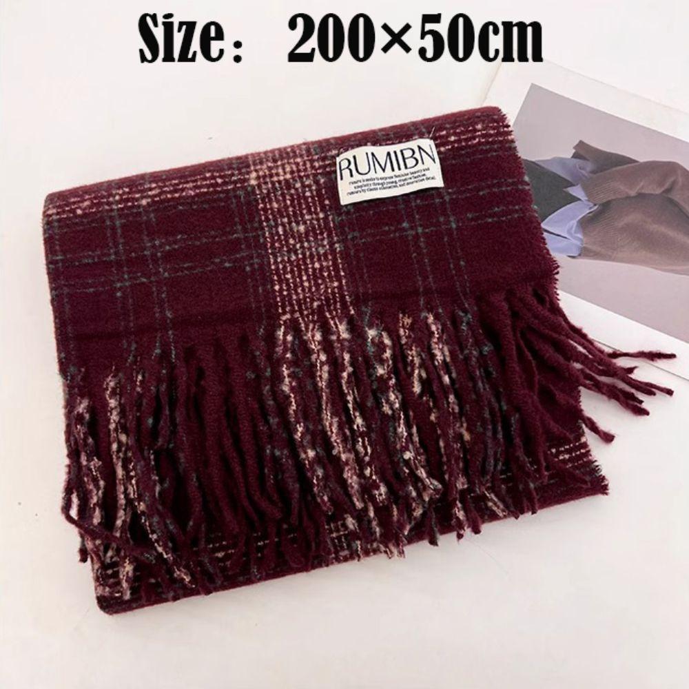 With Tassels Winter Scarves Angora Fleece Wrap Shawls High Quality Cashmere Scarf