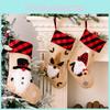 Charming Christmas Gift Stockings Made Of Soft Burlap Featuring Colorful Snowman Santa And Reindeer