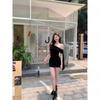 Sexy Spice Girl Pure Desire Shoulder Dress Women's Summer Super Figure Slim Hip Wrap Skirt Pure Desire Wind Short Skirt
