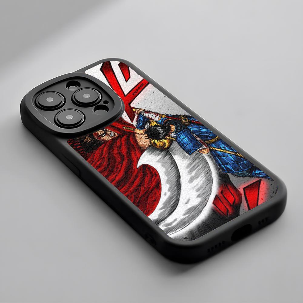 

Kingdom manga kank Yasuhisa Hara Phone Case For iPhone 16 15 14 13 12 11 Plus Pro Max High-end Lambskin Silicone Cover black iPhone 13 Pro Max