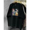 Trendy Cartoon Print Casual Plus Size Loose-Fit Cotton T-Shirt