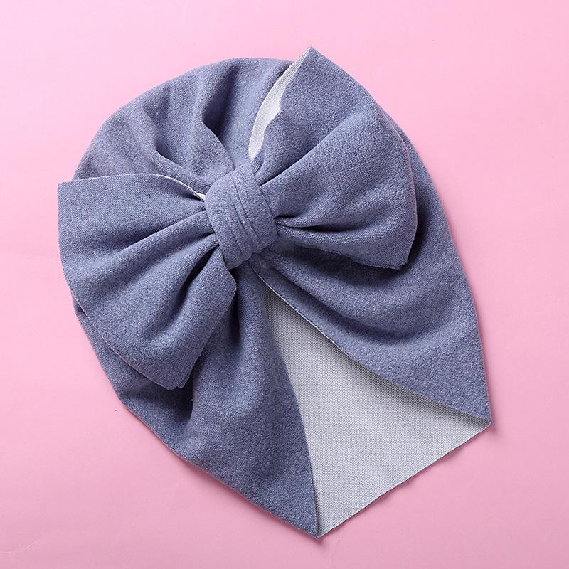 New Solid Color Baby Turban Cap Big Bow Infant Sweet Hat Newborn Elastic Bandana Headband Headscarf Beanie Kids Hair Accessories