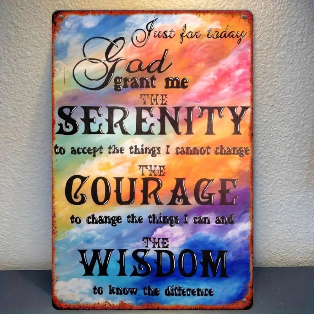 Serenity Prayer Metal Sign 8x12 Inch Inspirational Wall Art Colorful Iron Decor For Home Bar разноцветный
