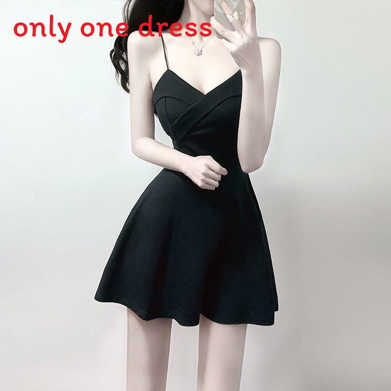 Knit Fabric Summer Slip Dress With Sleeveless Ties For Casual Night Out