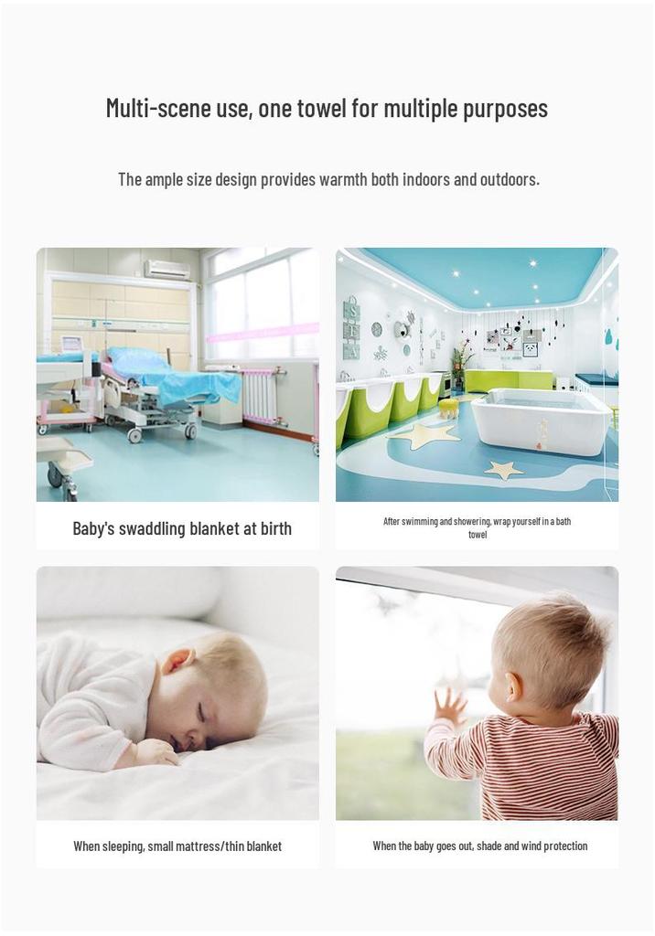 Pure Cotton Baby Bath Towel: Six-Layer Gauze Newborn Blanket & Swaddle