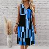 Plus Size V Neck Sleeveless Green Bamboo Brook Stone Path Print For Elegant Summer Holiday Wear