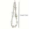 Fashion Charm Phone Strap Cute Luxury Beaded Phone Chain White Star Pearl Hanging Rope Pendant Keychain Phone Accessories