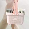 Plastic Storage Basket With Handle Portable Shower Caddy Tote Organizer Basket Bin For Bathroom Kitchen Dorm Room Bedroom, Green