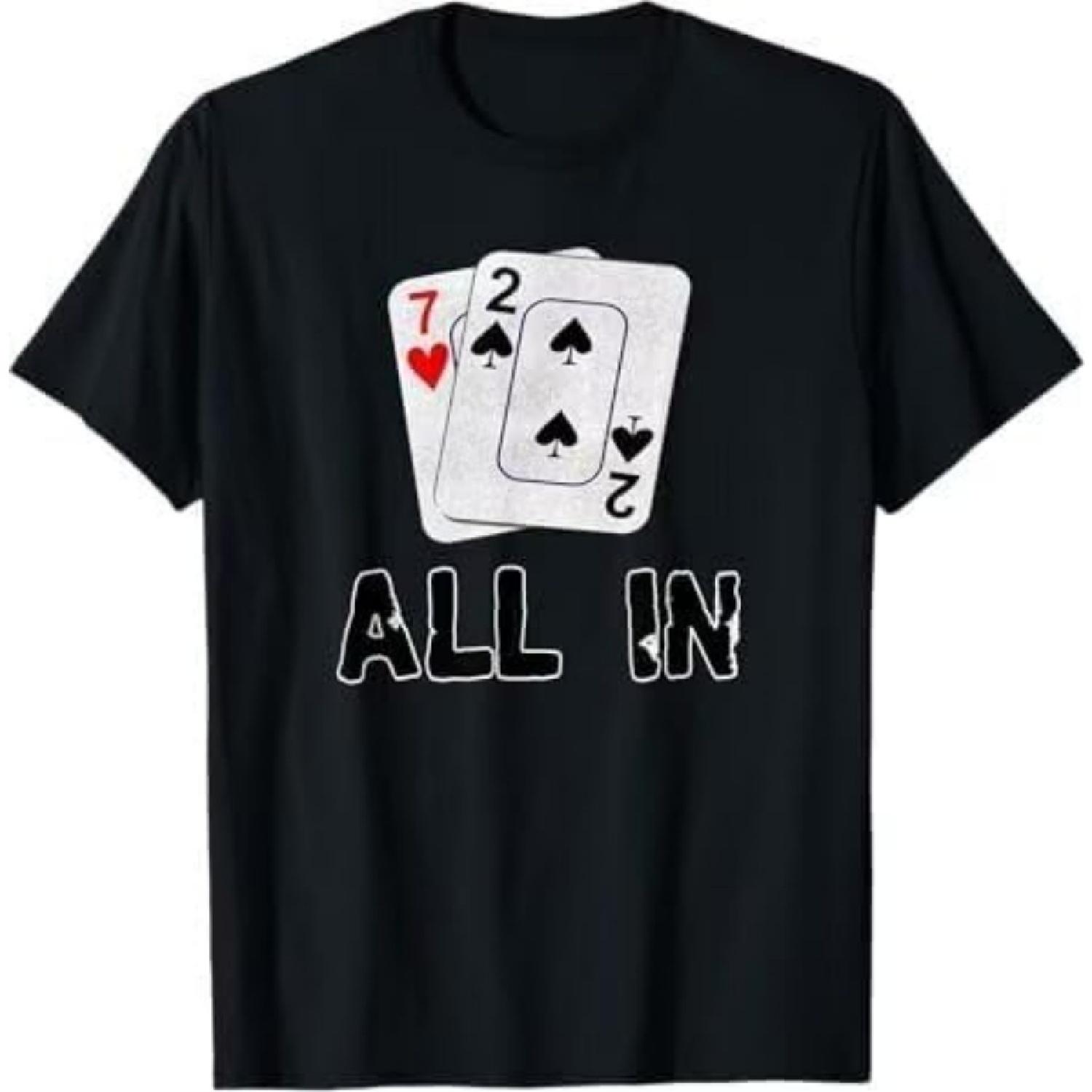 

Hold Em Shove 7 2 Funny Poker T-Shirt XXXXXL чорний