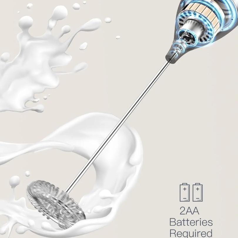 Batedor de Leite Manual Elétrico, Criador de Espuma, Batedor para Bebidas e Espumador para Café Latte Matcha Chocolate Quente