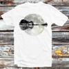 230 Gsm 100% Algodão Luar Natureza Guitarra Árvore Camiseta Vintage Retrô Legal Presente Masculino Feminino Unissex Desenho Animado Anime Top Camiseta B388