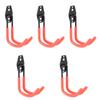 5Pcs Wall Mounted Double Hook Heavy Duty Garage Storage Utility Hooks with AntiRust Coating(Orange )