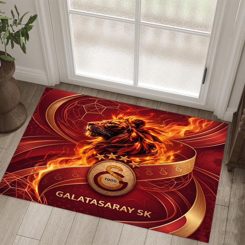 Galatasaray FC Design Crystal Velvet Carpet Cozy Non?Slip Printed Rug For Bedroom Living Room Entrance