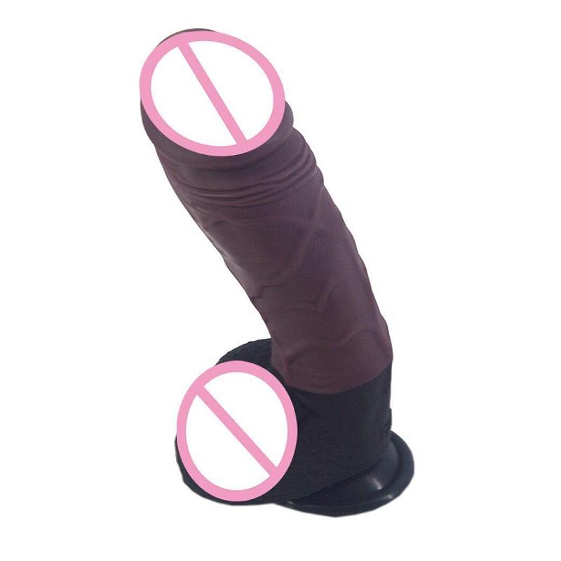 Silicone Realistic Dildo 24.5Cm Thick Butt Plug Anal Brown Realistic Dildos