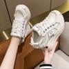 Fashion 10CM Women High Platform Sneakers New Autumn Breathable Chunky Dad Casual Shoes Thick Sole Trainers Leather Sneakers Woman