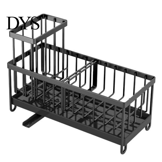 Steel Wool Storage Stand Sink Caddy Organizer with Drain Tray, Durable Carbon Sponge Holder, Space Saving Rack Detachable for Dishwashing Brushes And