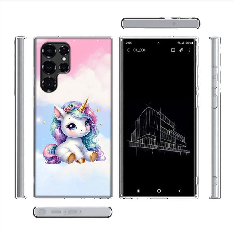 Cute Unicorn Baby Cases Phone Case for Samsung Galaxy S26 Ultra S25 Edge S24 S23 FE S21 Plus S20 S22 Cover TPU Capa Shell Shockp