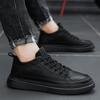 Men's Shoes New Autumn Breathable Waterproof Anti-skateboard Shoes Men's Casual Leather Shoes Black Work Labor Insurance