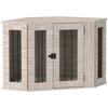 Dog Crate Furniture Side Table, with Cushion, 104 x 55 x 63cm - Walnut Brown