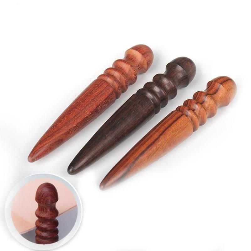 1pc DIY Leather Tool Leathercraft Edge Trimmer Polishing Tool Milling Leather  Multifunction Round Sandalwood Stick