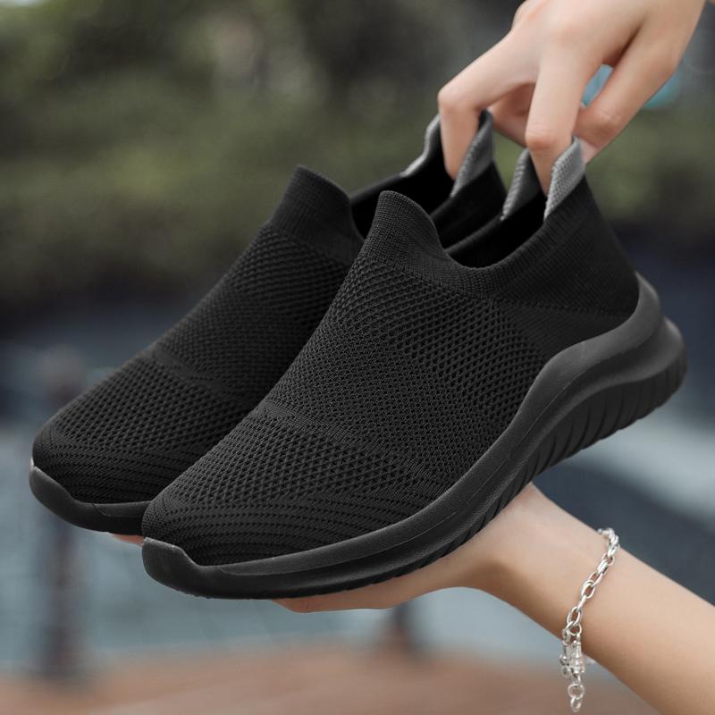 Women’s Moccasins Loafers High-top Casual Slip on Walking Shoes Summer Men’s Slip-ons Lightweight Socks Shoes for Mother Large Size 36-45