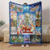 1pc. Disney Christmas Collage Throw Blanket, Festive Cartoon Characters for All Seasons, Perfect Home Decor Gift, Soft and Cozy Blanket for
