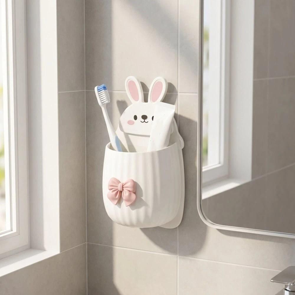 Wall Hanging Toothbrush Storage Rack Self Adhesive Toothpaste Organizer Dormitory