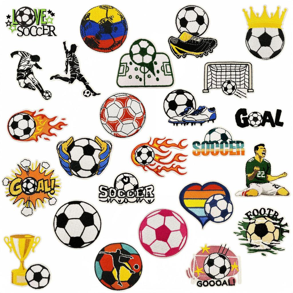 Colorful Cartoon Football Embroidery Iron-on Patch Badge for Clothing