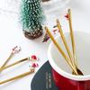 Home Decor Xmas Gifts Christmas Tableware Table Ornament Stainless Steel Coffee Spoon