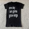 Roupas Estéticas Y2k Vintage Casuais Camiseta de Manga Curta Feminina Estampa de Letras Punk Gótico Tops Curtos Streetwear Grunge Baby Tee