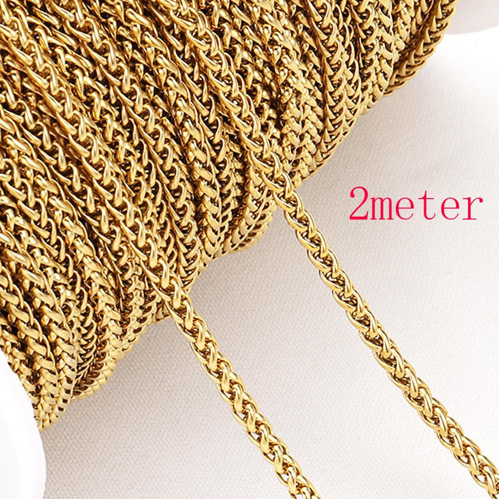 1M/2M Stainless Steel Keel Chains Thick Link Chain for Necklace Bracelet DIY Jewelry Making Handmade Accessories Wholesale