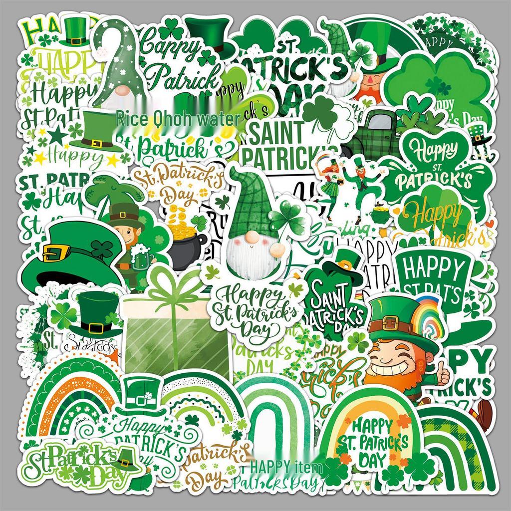 50 St. Patrick's Day Cartoon Graffiti Stickers for Personalized Decoration On Laptops and Luggage
