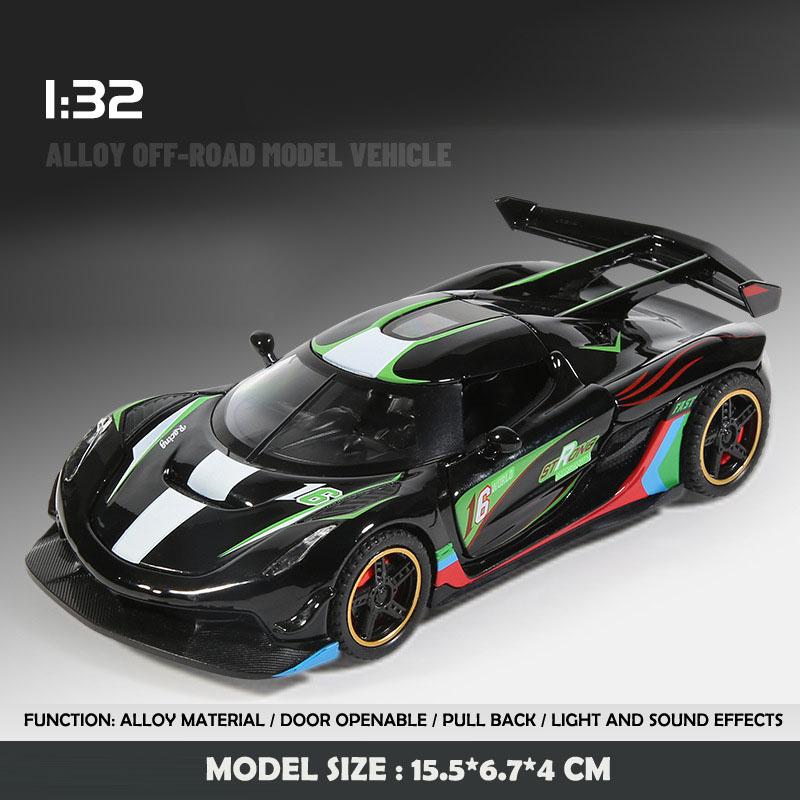 Diecast 1:32 Jesko Super Car Model Sound Light Children Boy Toy Vehicles Collective Miniature Voiture Birthday Gift