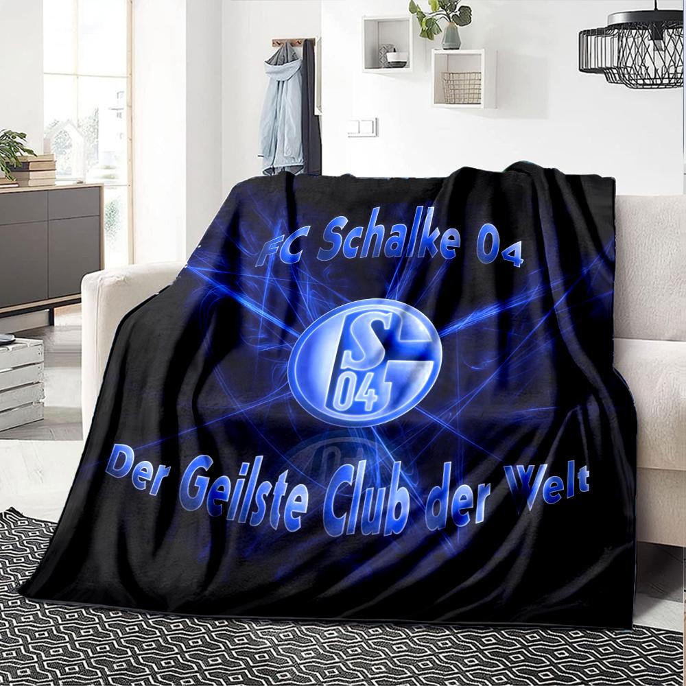 Schalke 04 Printed Flannel Blanket, soft throw for bedroom sofa, washable, Christmas present, great gift.