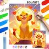 Oil Painting DIY Digital Painting The Lion King Simba with Hearts HandPainted Wall Art for Living Room and Entryway.