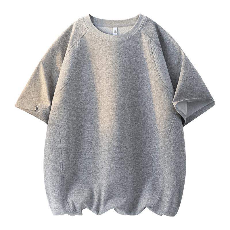 

Simple Round Neck Short Sleeve T-shirt Men s Summer Round Neck T-shirt XL сірий колір