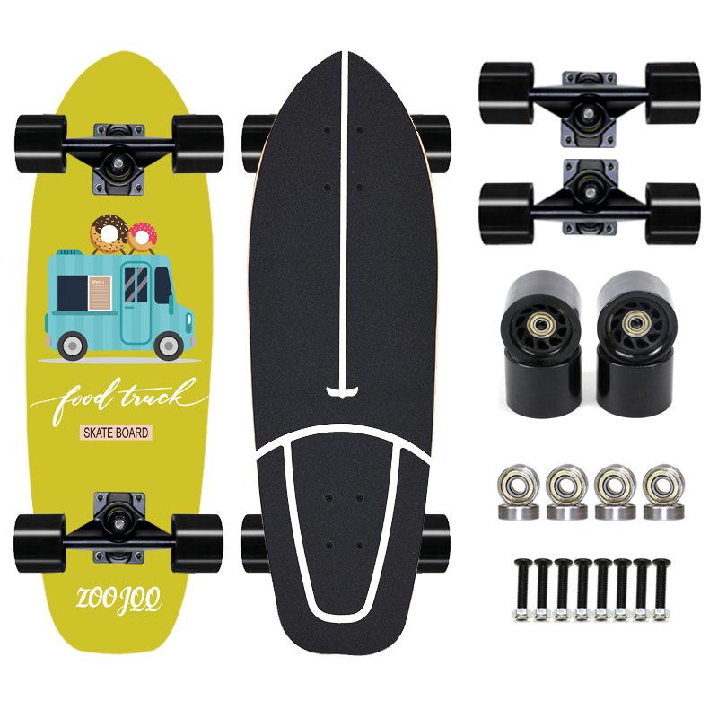 Thailand Maple Big Fish Board Single Upturned Skateboard Walking Board Land Surfboard Brush Street Board Four