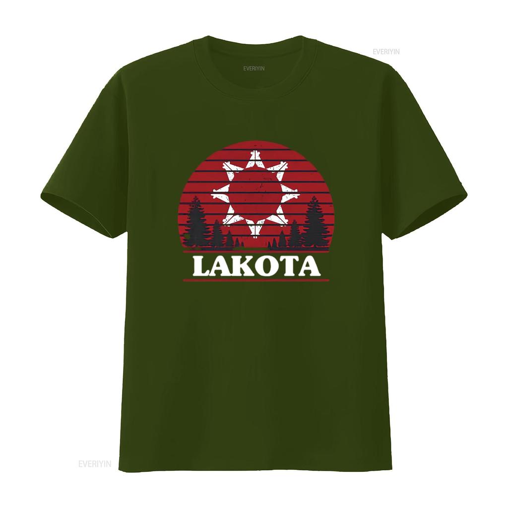 Mens Lakota  T Shirt Black X Large Vintage Washed Slightly Graphic Designer Clothes Breathable Stretched Streetwear Casual Soft