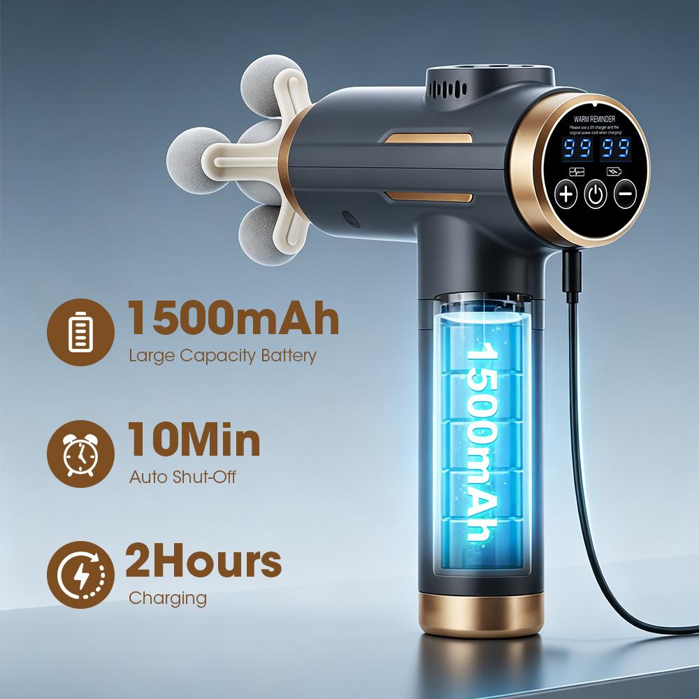 11-IN-1 Electric Massage Gun 99 Level Powerful Fascia Gun 3200Rpm High-Frequency Vibration Body Massage Gun Arm Leg Muscle Relax