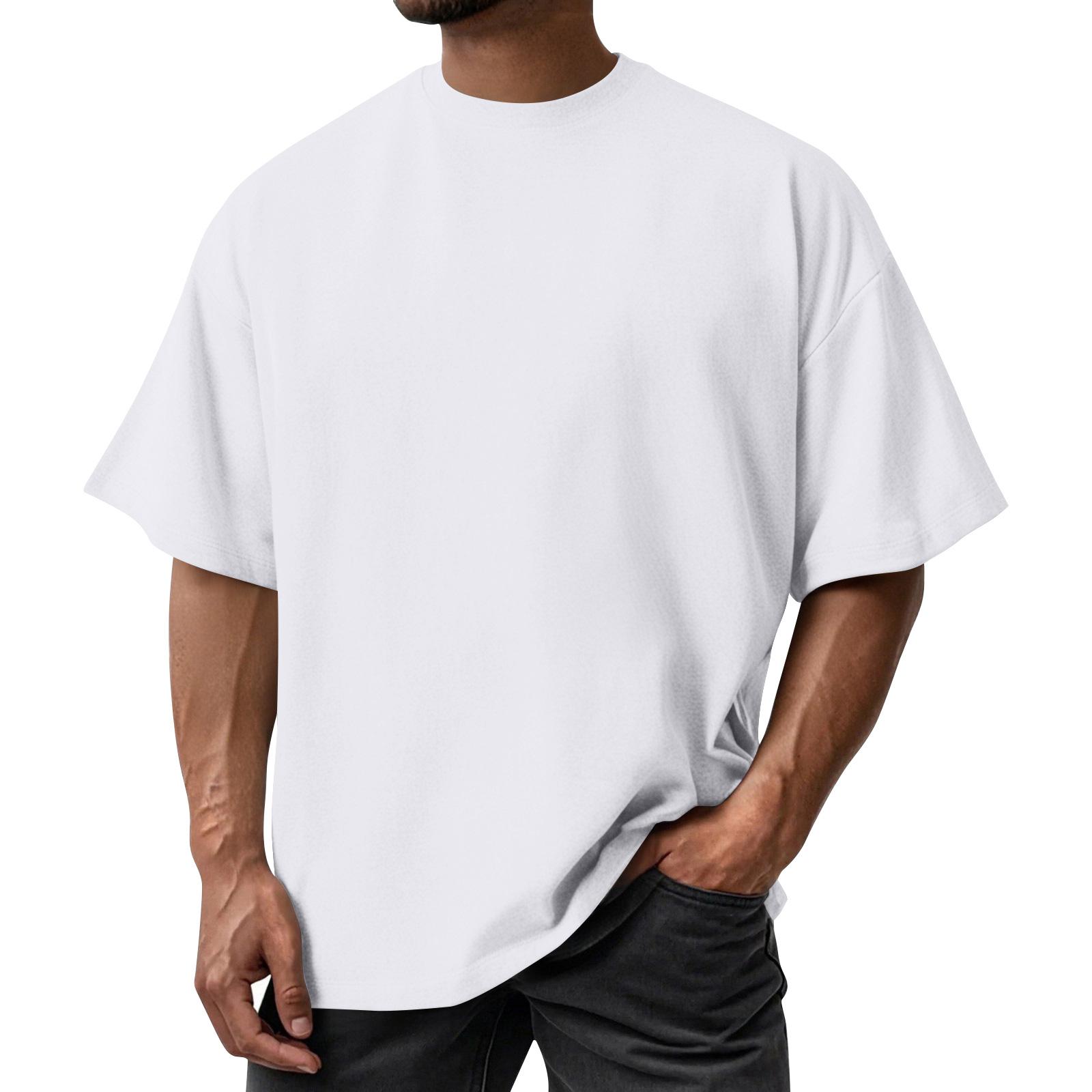 Men s Summer Color Quality T-shirt Short Sleeve Design Three-dimensional Top XL белый 1280₽