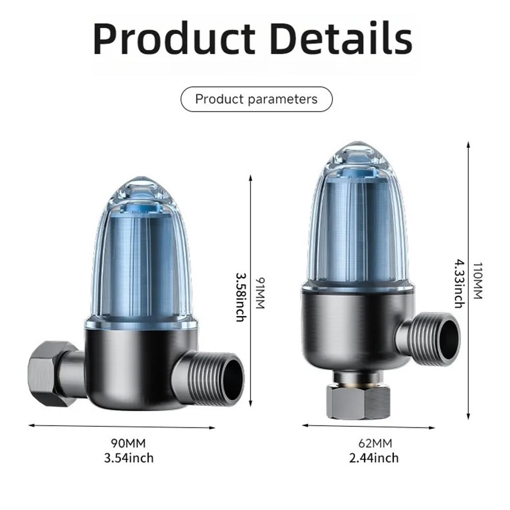 Stainless Steel Water Heater Filter Cartridge Detachable Brass Front Prefilter Cleanable Filter Element for Bathroom