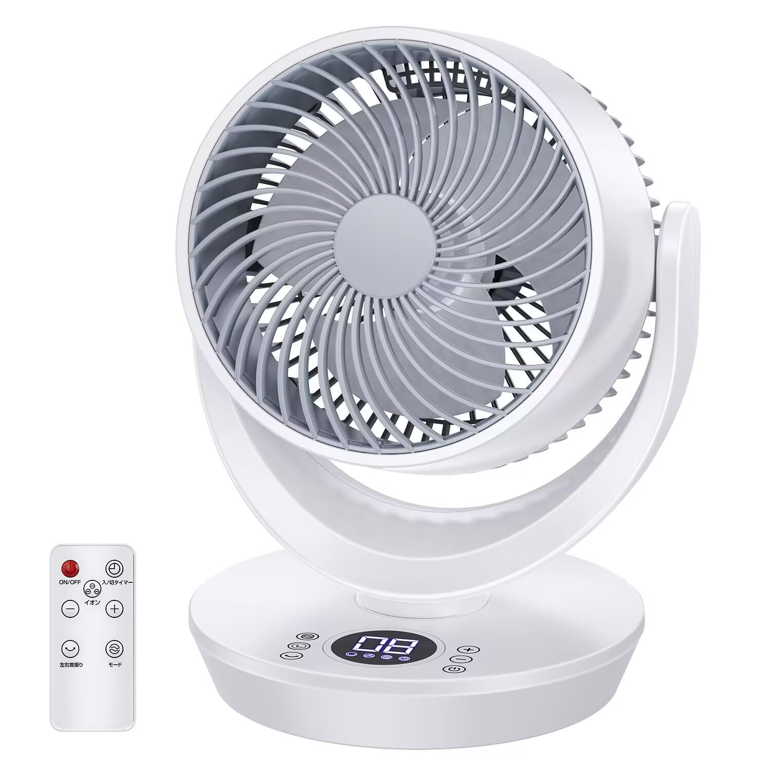 

Тихий циркуляционный вентилятор Меры по энергосбережению Отрицательные ионы Колебания воздуха влево и Регулировка вверх и вниз Настольный постоянного тока Подходит для 28 татами Мощный воздушный поток 3 белый