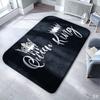 Area Rug King Queen Crown Romantic Luxury Gold Modern Decorative Indoor Floor Carpet for Bedroom Living Room Couple Home Decor