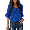 Spring and Summer Women's Fashion V-Neck Ruffled Edging Loose Top