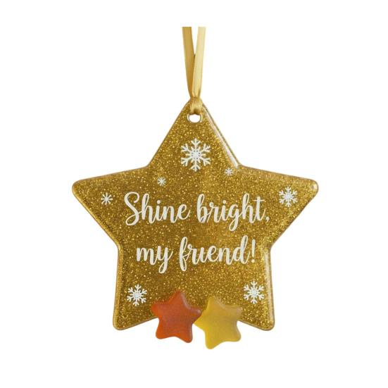 Friendship Christmas Ornaments Handmade Heart/Bell/Tree Shaped Sea Glass Ornament for Christmas Tree Friendship Keepsake for Best Friends