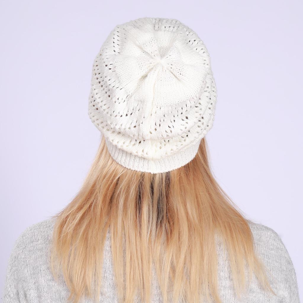 Autumn and Winter Warm Knitted Ear Protection Pile Up Hats Single Layer Women's Hats