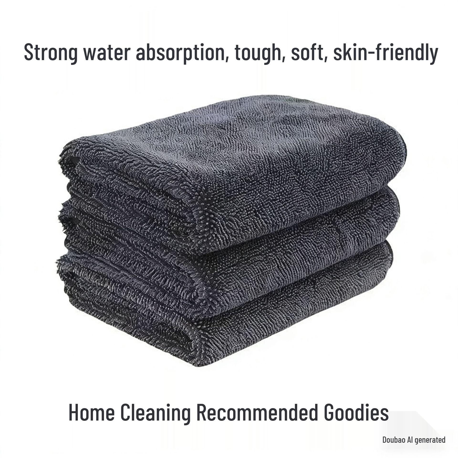 

Microfiber Braid Towel: High-Absorption, No-Marks, Single-Sided Car Wash & Detailing Cloth 20x30 cm чорний