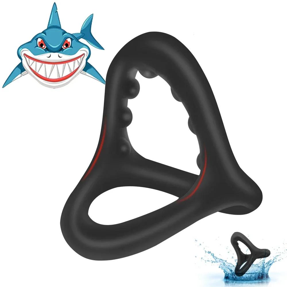 Soft Silicone Penis Cock Ring Delay Ejaculation Ball Scrotum Stretcher Adjustable Semen Sleeve Rings SM Bondage Sex Toy for Men