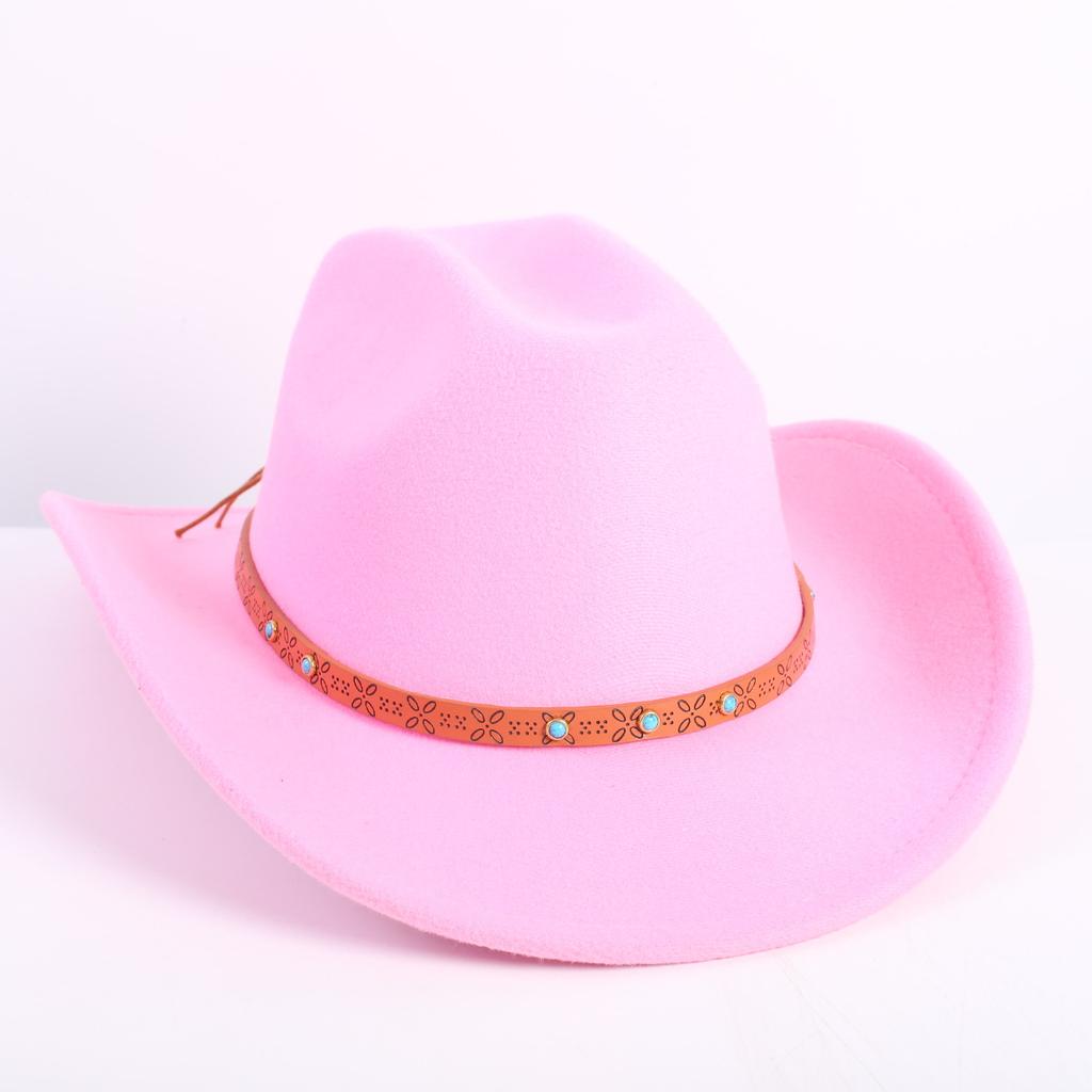 Popular European and American fashion OL style one-word cowboy hat men's and women's high-end top hat jazz hat felt hat