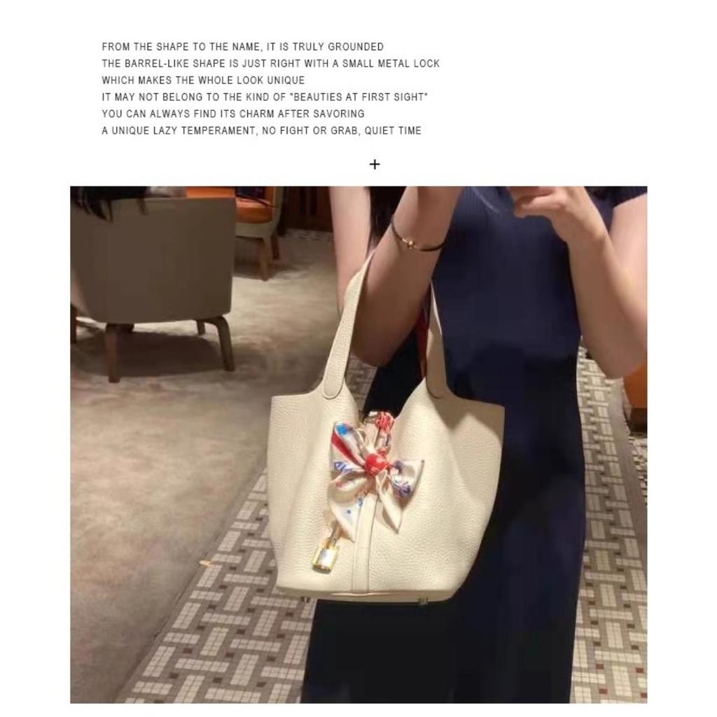 Vegetable Basket Handbag All Handmade Leather Togo First Layer Cowhide Premium Versatile Bucket Bag Women's Bag Factory Wholesale